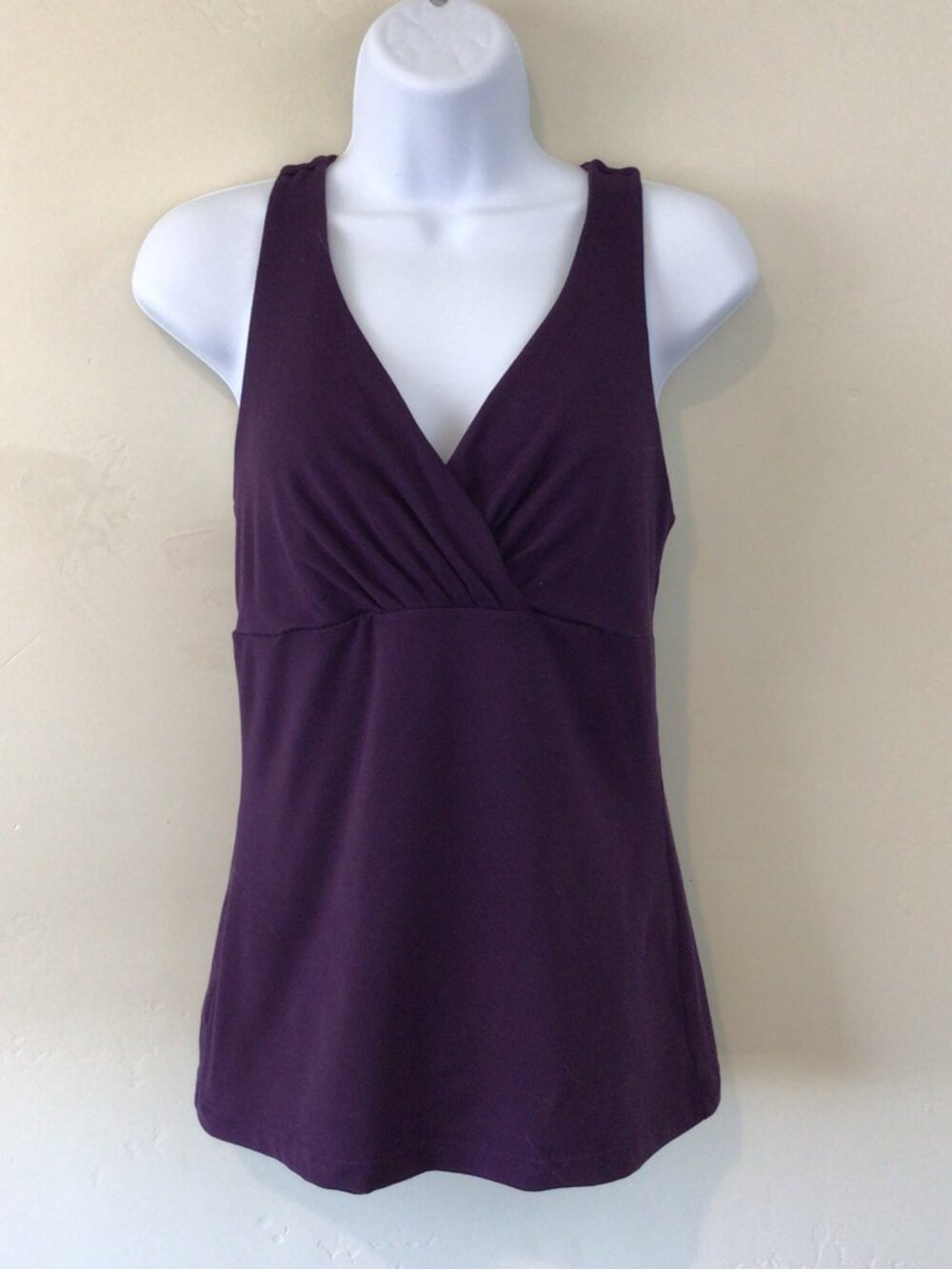 Prana Women's Deep Plum V-Neck Tank Top Size M